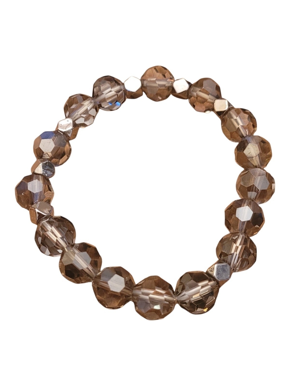 🥳5/$25!🥳 Light Brown Faceted Bead Stretch Bracelet